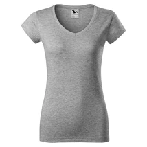 Malfini Fit V-neck póló női melírozott 162 - sötétszürke melírozott