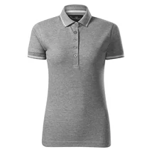 MalfiniPremium Perfection plain galléros póló női 253 - sötétszürke melírozott