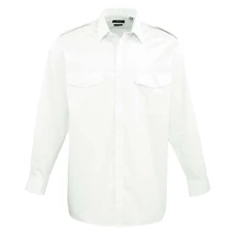 Premier PR210 Men's Long Sleeve Pilot Shirt white