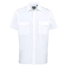 Premier PR212 Men's Short Sleeve Pilot Shirt white