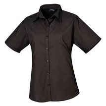 Premier PR302 Women's Short Sleeve Poplin Blouse black