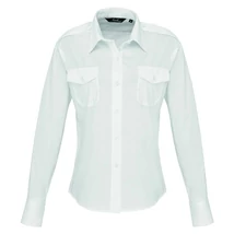 Premier PR310 Women's Long Sleeve Pilot Shirt white