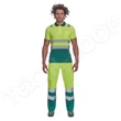 Cerva CADIZ Hi-Vis galléros póló sárga/zöld - XS