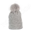 K-UP KP555 Knitted Bobble Beanie In Recycled Yarn light grey heather