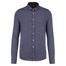 Kariban KA507 Long-Sleeved Jacquard Knit Shirt jacquard blue