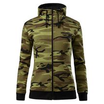 Malfini Camo Zipper női felső C20 - zöld terepszín