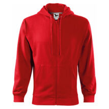 Malfini Trendy Zipper férfi kapucnis pulóver 410 piros - L
