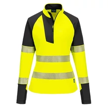 Portwest T173 PW3 HV 1/4 cipzáras női pulóver sárga