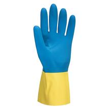 Portwest A801 latex védőkesztyű duplán mártott sárga/kék PW-A801Y4R
