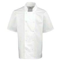 Premier PR664 Chef's Short Sleeve Stud Jacket white