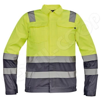 Cerva VALENCIA Hi-Vis kabát sárga/szürke