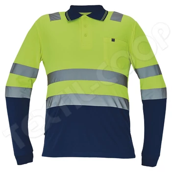 Cerva LEON hosszú ujjú pólóing fluo sárga/navy