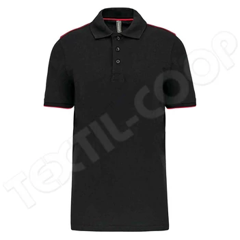 Designed To Work WK270 Contrasting Polo Shirt black/red