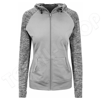 Just Cool JC058 Women's Cool Contrast Zoodie grey/grey melange