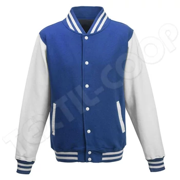 Just Hoods AWJH043 Varsity Jacket royal blue/arctic white