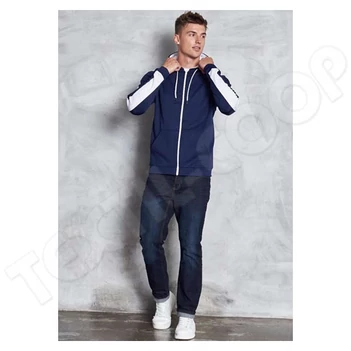 Just Hoods AWJH066 Sports Polyester Zoodie navy/white