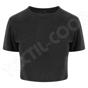 Just Ts JT006 Női Tri-Blend Rövid Fazonú Póló heather black