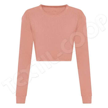 Just Ts JT016 Women's L/S Cropped T dusty pink