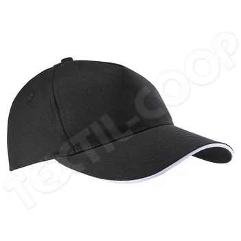 K-UP KP124 Sandwich Peak Cap - 5 Panels black/white