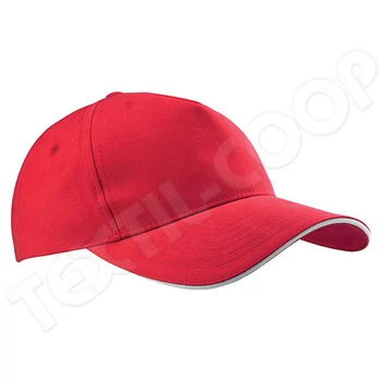 K-UP KP124 Sandwich Peak Cap - 5 Panels red/white
