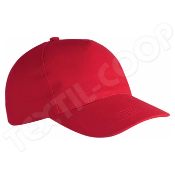 K-UP KP162 Heavy Cotton Cap - 5 Panels red