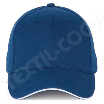 K-UP KP185 Cap With Contrasting Peak - 6 Panels royal blue/white
