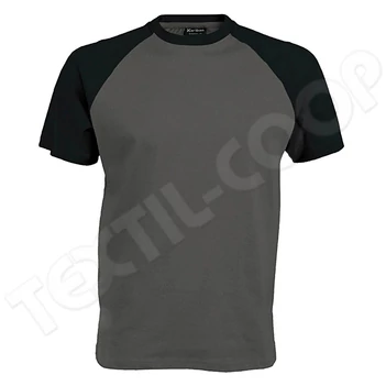 Kariban KA330 Baseball - Kontraszt Póló grey/black