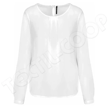 Kariban KA5003 Ladies' Long-Sleeved Crepe Blouse off white
