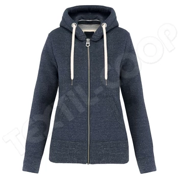 Kariban KV2307 Vintage Zipped Hooded Sweatshirt blue