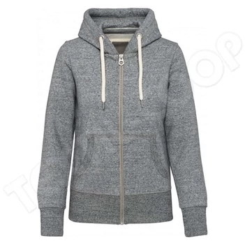 Kariban KV2307 Vintage Zipped Hooded Sweatshirt grey