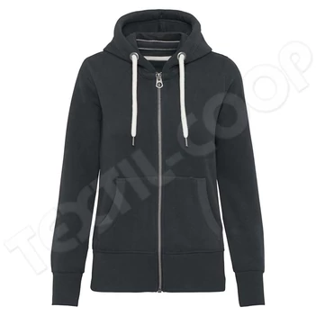 Kariban KV2307 Vintage Zipped Hooded Sweatshirt charcoal