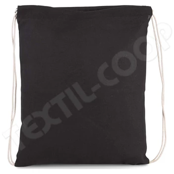 Kimood KI0147 Organic Cotton Small Drawstring Bag black