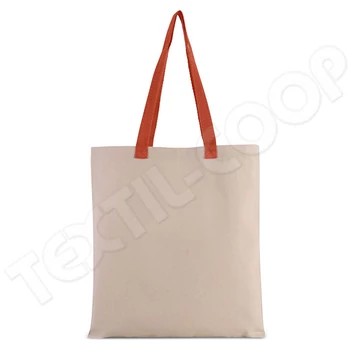 Kimood KI0277 Flat Canvas Shopper Bag natural/orange