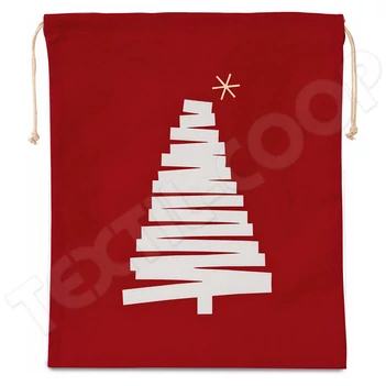 Kimood KI0746 Cotton Bag With Christmas Tree Design red