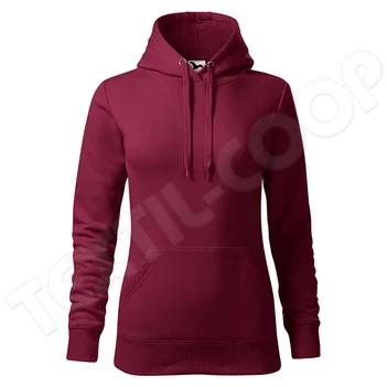 Malfini Cape női kapucnis pulóver Cape 414 garnet
