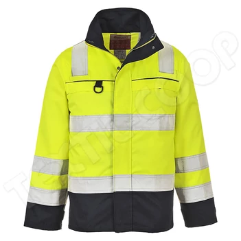 Portwest FR61 Hi-Vis Multi-Norm kabát sárga/navy PW-FR61YNR