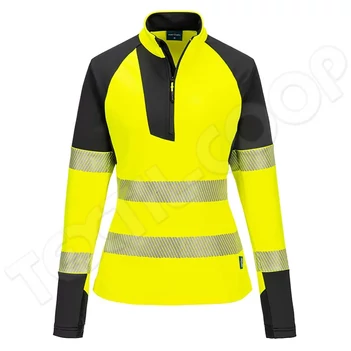 Portwest T173 PW3 HV 1/4 cipzáras női pulóver sárga