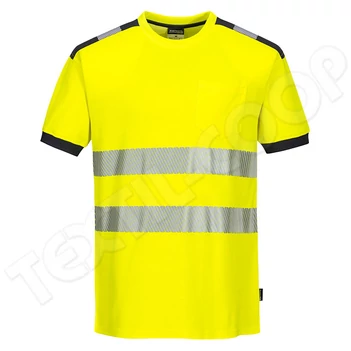 Portwest T181 PW3 fluo póló sárga/szürke PW-T181YGY