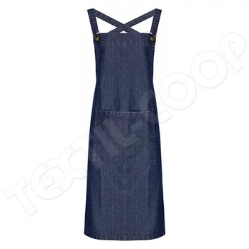 Premier PR129 Cross Back 'Barista' Bib Apron indigo denim