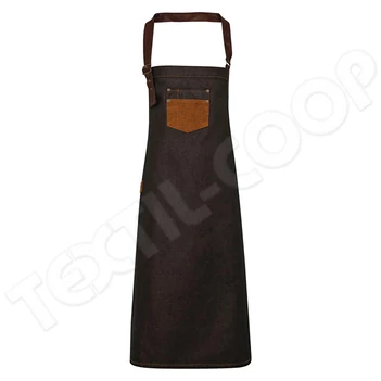 Premier PR136 Division Denim Bib Apron black/tan denim
