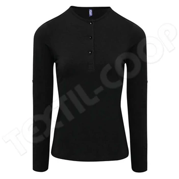 Premier PR318 Női Felhajtott Ujjú Póló black