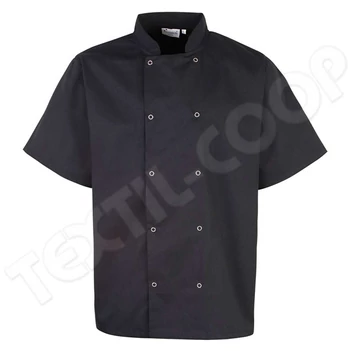 Premier PR664 Chef's Short Sleeve Stud Jacket black