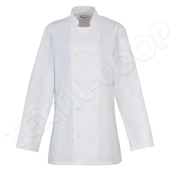 Premier PR671 Ladies' Long Sleeve Chef's Jacket white