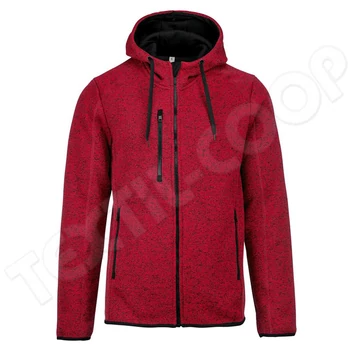 Proact PA365 Men's Heather Hooded Jacket red melange