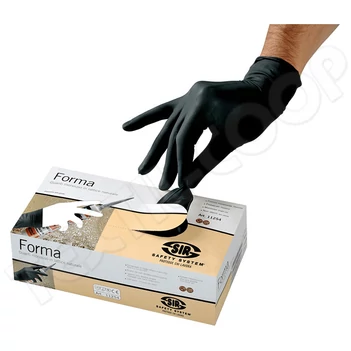 Sir Safety egyszerhasználatos fekete latex kesztyű SSY-MA2013K1