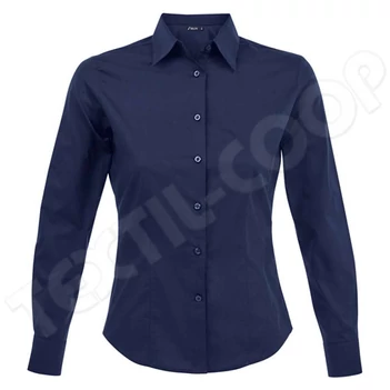 Sol's SO17015 Eden Long Sleeve Stretch Women's Shirt blue