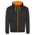 Just Hoods AWJH053 Varsity Zoodie jet black/orange crush - L